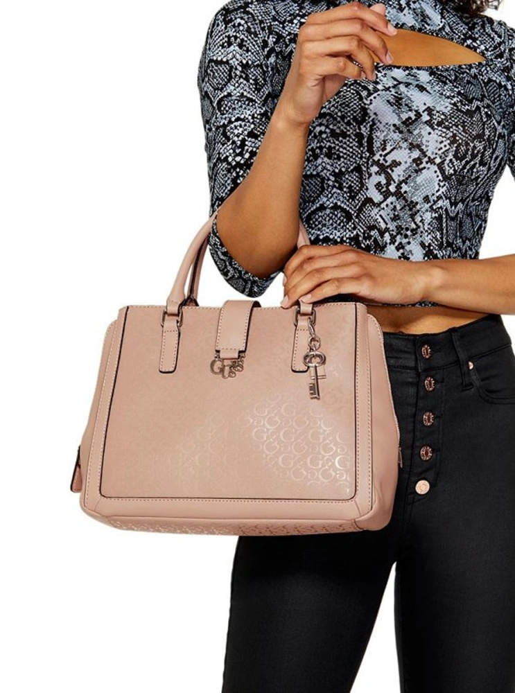 Dámská kabelka Guess Hemlock Logo - růžová