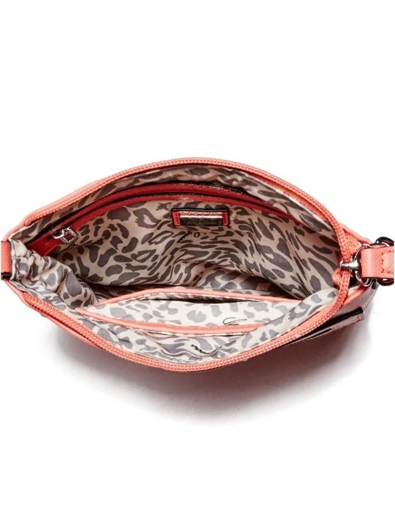 Guess crossbody kabelka Daly Saffiano- meruňková